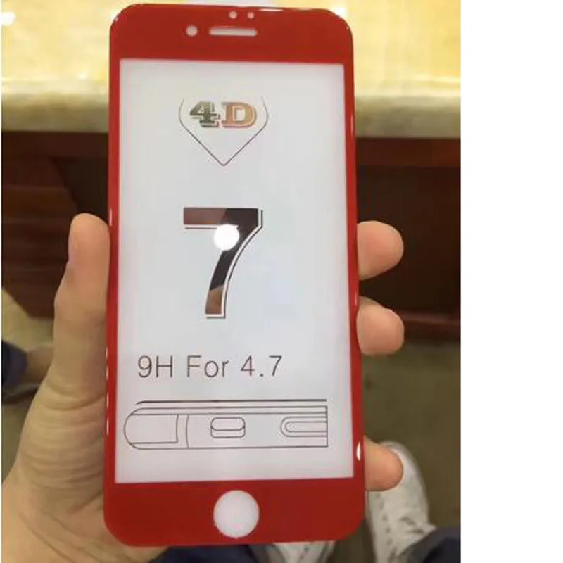 Закаленное стекло wcancanangli 4D твердость 9 H изогнутый край для iPhone 7 защитное полное