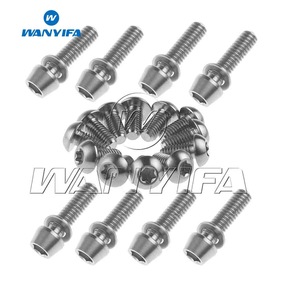 Wanyifa 12 шт. T25 M5x10mm велосипедный дисковый тормоз титановые болты+ 8 шт. M6x20mm конусная головка с шайбой DIN912 титановые болты комплект для обновления