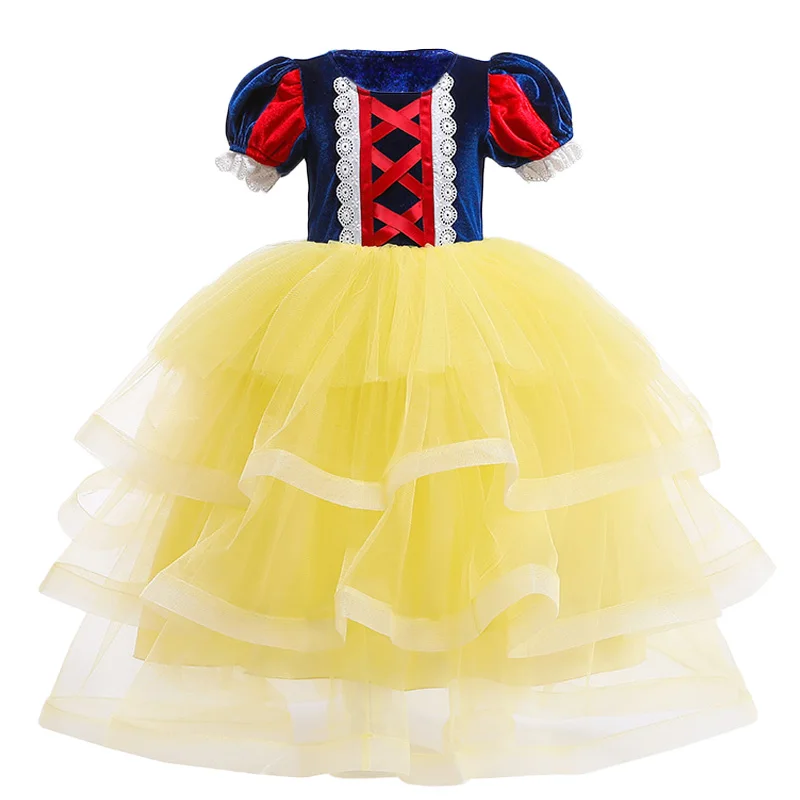 Halloween Girls Costume For Kids Dresses For Girl Snow White Princess Dress Children Fancy Carnival Birthday Evening Party Dress - Цвет: Yellow