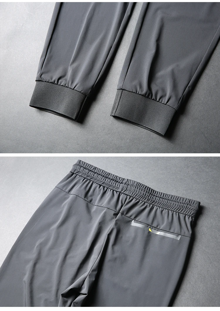 DIYLIVE летние высококачественные легкие и тонкие брюки мужские эластичные ледяной шелк мужские брюки с лучом ноги тонкие повседневные брюки