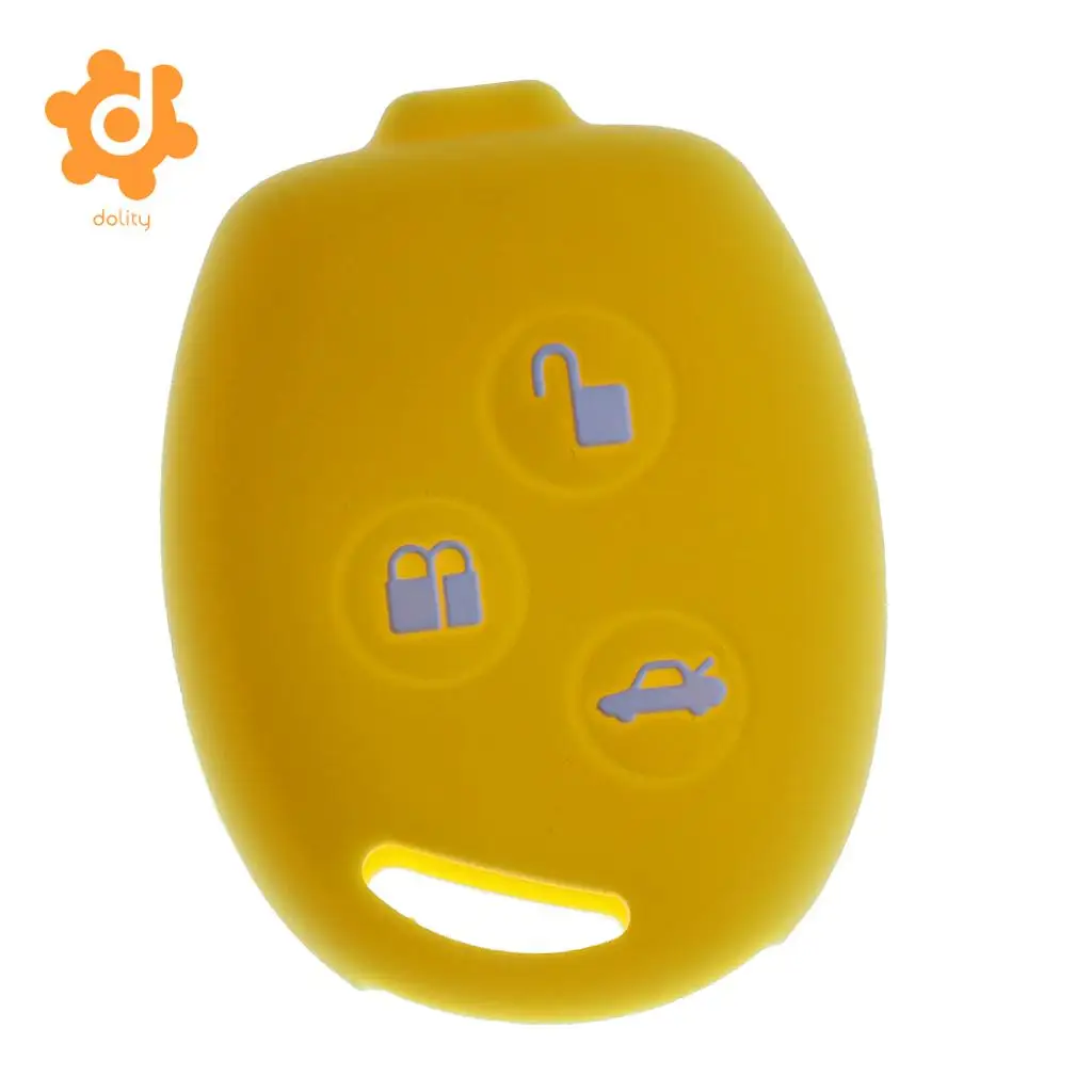 2pcs New Car Key Shell Fob Case Cover Protector for Ford Fiesta Pink+Yellow