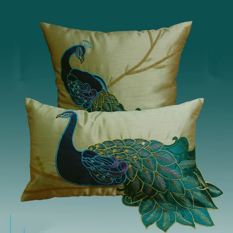 45*45/50*30cm Chinese Traditional embroidered peacock pillow case