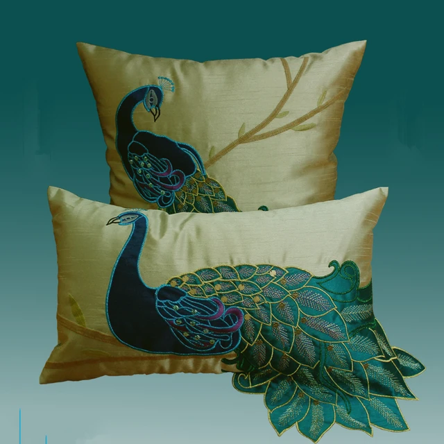 45*45/50*30cm Chinese Traditional embroidered peacock pillow case