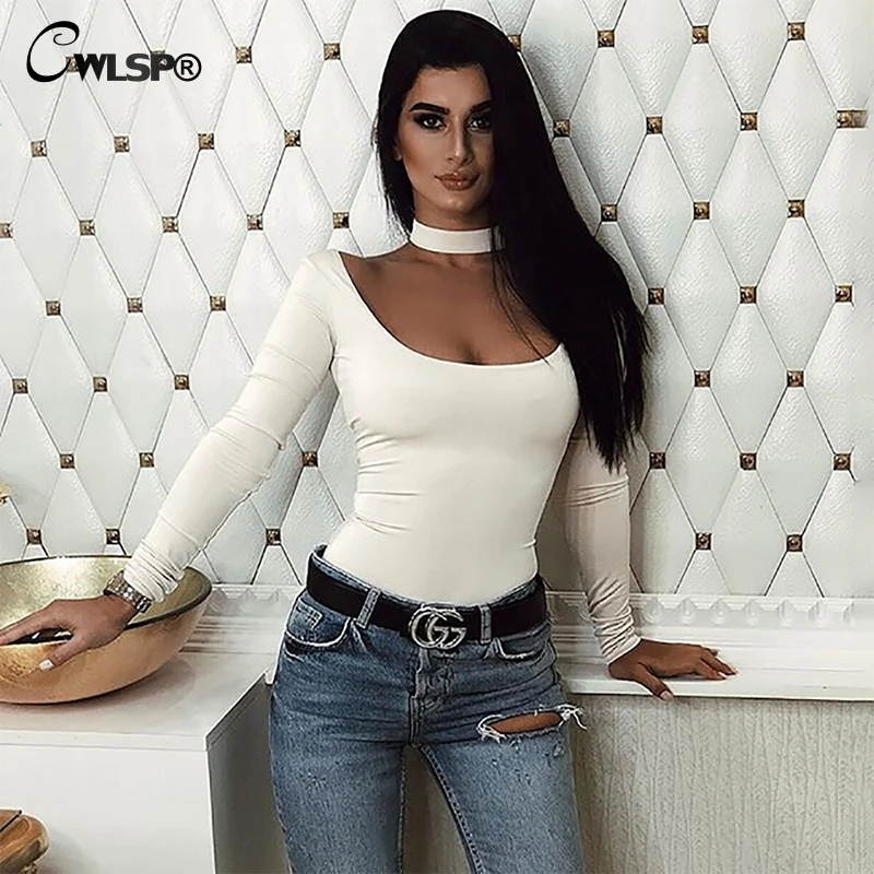 CWLSP 2018 Autumn Winter Hollow Out Halter Women Solid Velvet Bodysuits Sexy Black Jumpsuits For Women Body Femme QZ3150