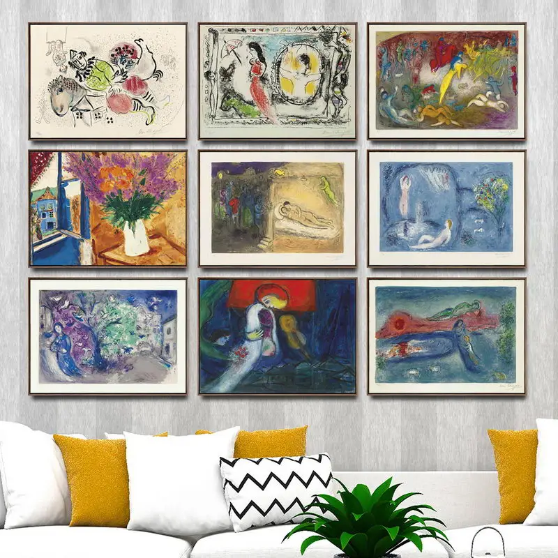 

Home Decoration Art Wall Pictures for Living Room Poster Print Canvas Printings Paintingsn Russian Marc chagall 3