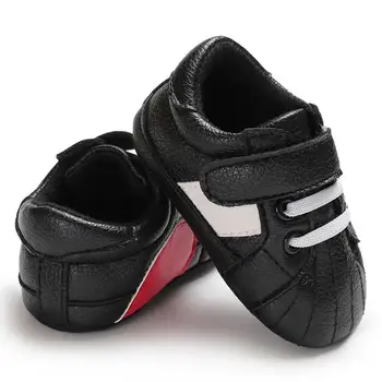 

0-1 Years Old Baby Shoes Explosion Models PU Semi-adhesive Hook & Loop Toddler Shoes Soft Bottom Shoes For Boys Girls