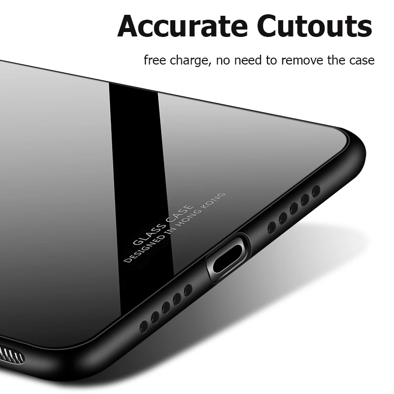 For Xiaomi Mi 9 Case Luxury Glossy Tempered Glass Soft Silicone Frame Xiomi Xiaomi Mi 9 SE Mi9 Shockproof Hard Phone Cover
