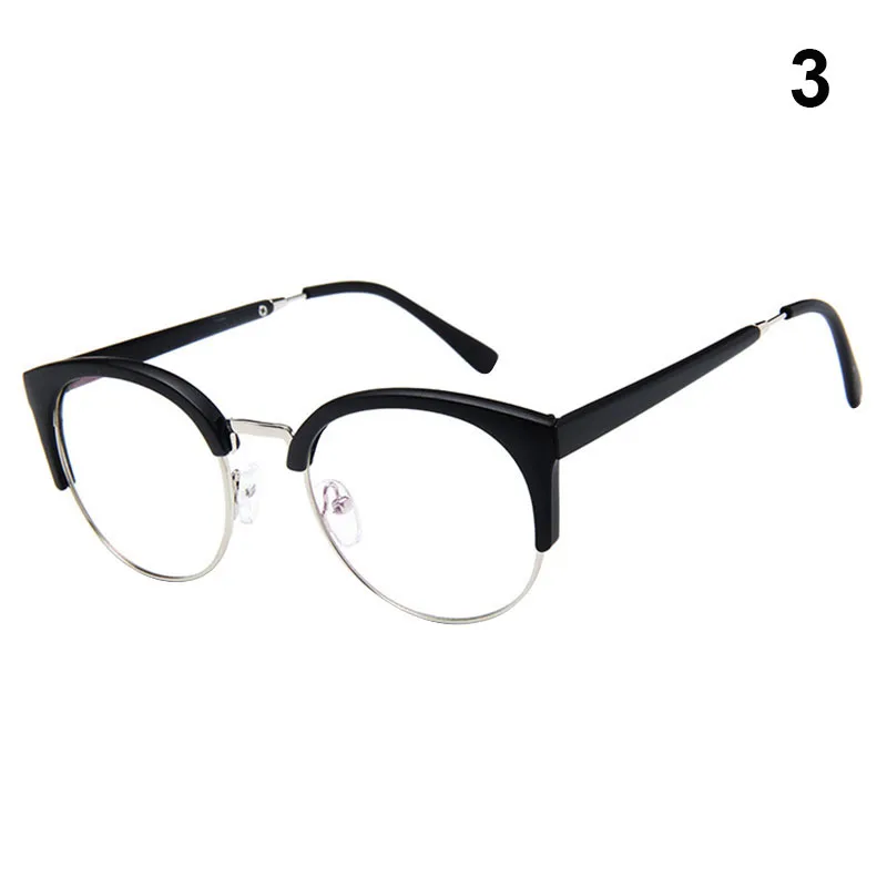 1 шт винтажные очки с прозрачными линзами, полуметаллическая оправа, пылезащитные легкие декоративные очки AIC88 - Цвет оправы: 3