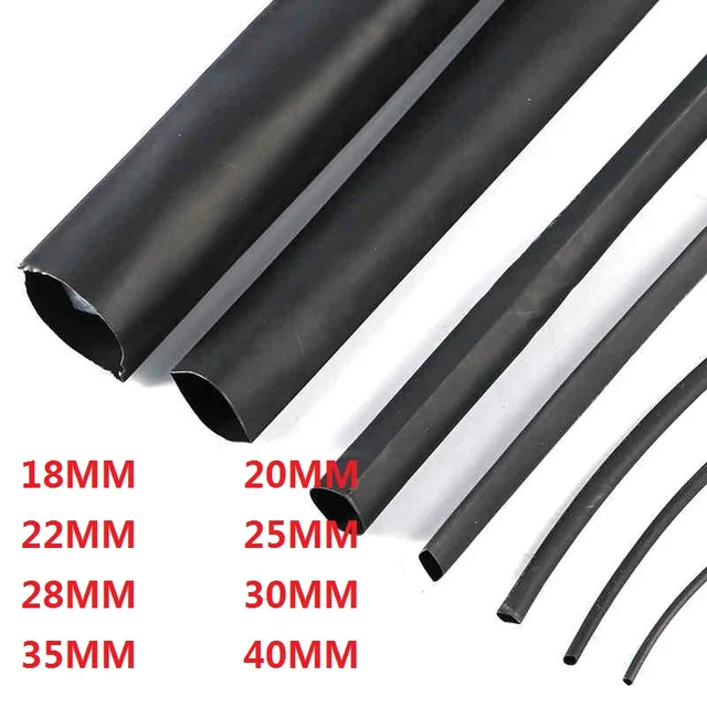 1meter/lot Heat Shrink Tube 18MM 20MM 22MM 25MM 28MM 30MM 40MM Heat
