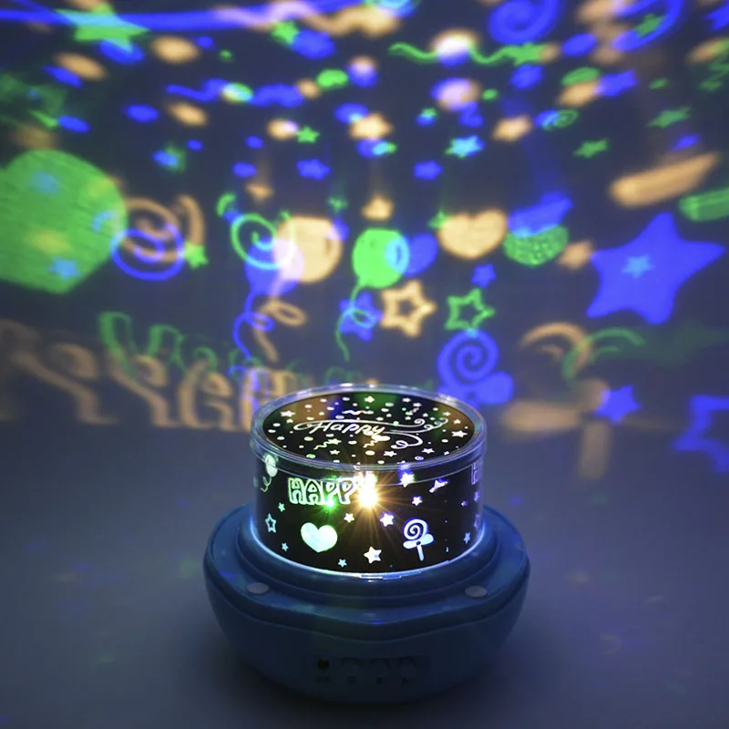 Романтический Звезды night sky проектор Ночник для светящиеся украшения бутон цветка звезды светодиодные Звездное вращение лампа проектора