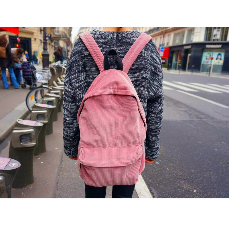 Женский простой рюкзак вельветовые школьные сумки Mochila Япония для подростков