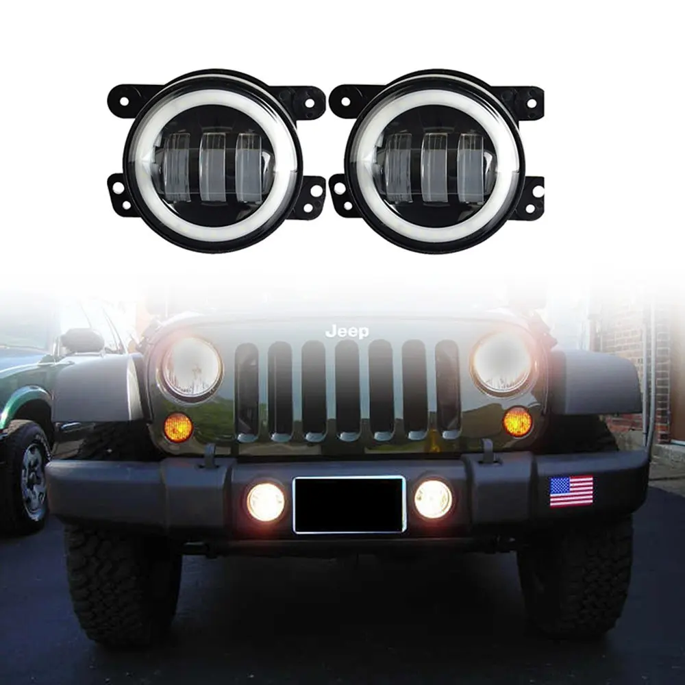 Для Jeep Wrangler JK Led Противотуманные фары лампы объектив 4 дюймов круглые