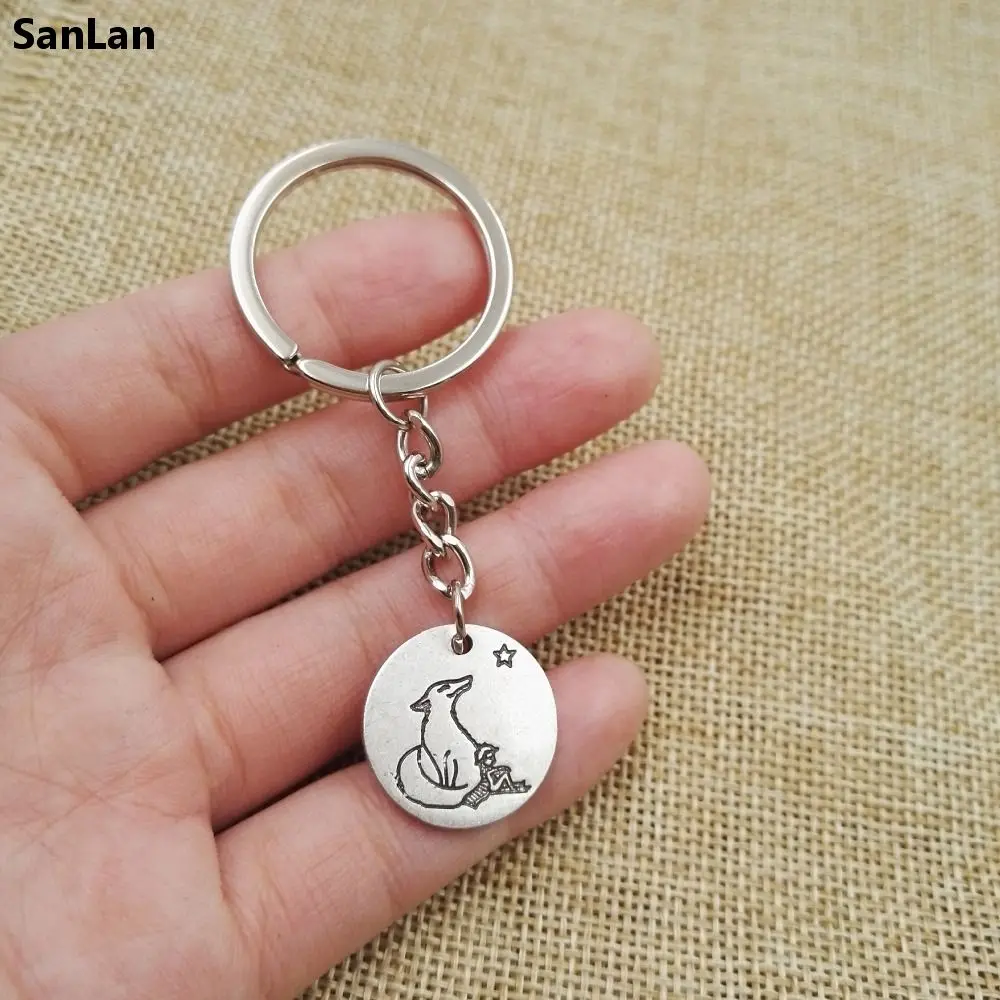 High Quality Zinc Alloy Metal Fashion Little Prince Fox keychain lovers Gift