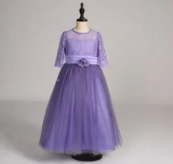 

Children Flower Girls Girl Dress Princess Party Dress Cuhk's Children lace wedding gown with a long dresss free shipping