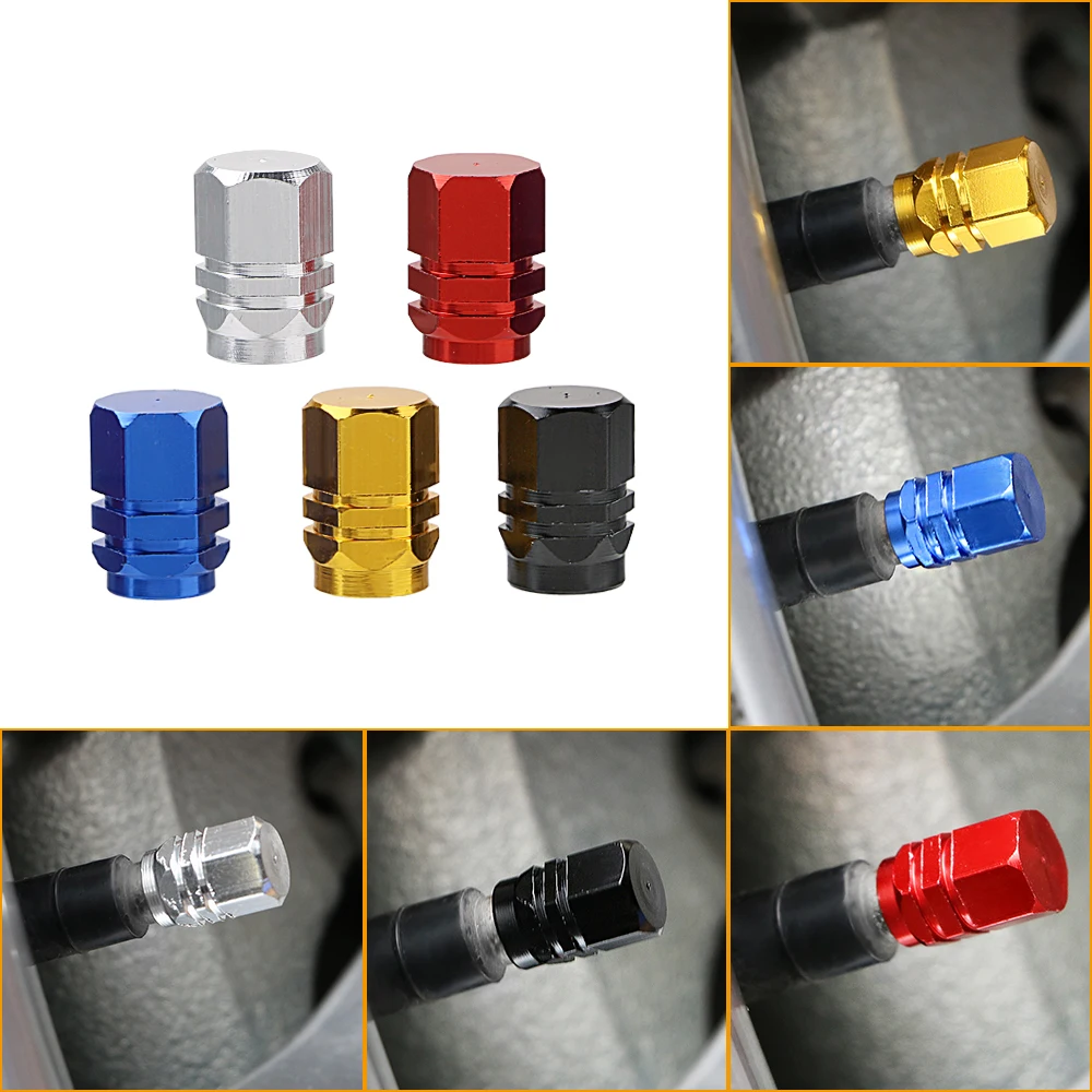 BIKE CAR BICYCLE TIRE VALVE CAP STEM ALUMINUM BLUE