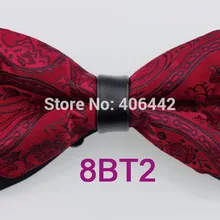 Галстуки YIBEI coahella с черным низом, красный галстук-бабочка с черной бабочкой Пейсли для взрослых, кожаный смокинг со стразами, галстук-бабочка, предварительно завязанный