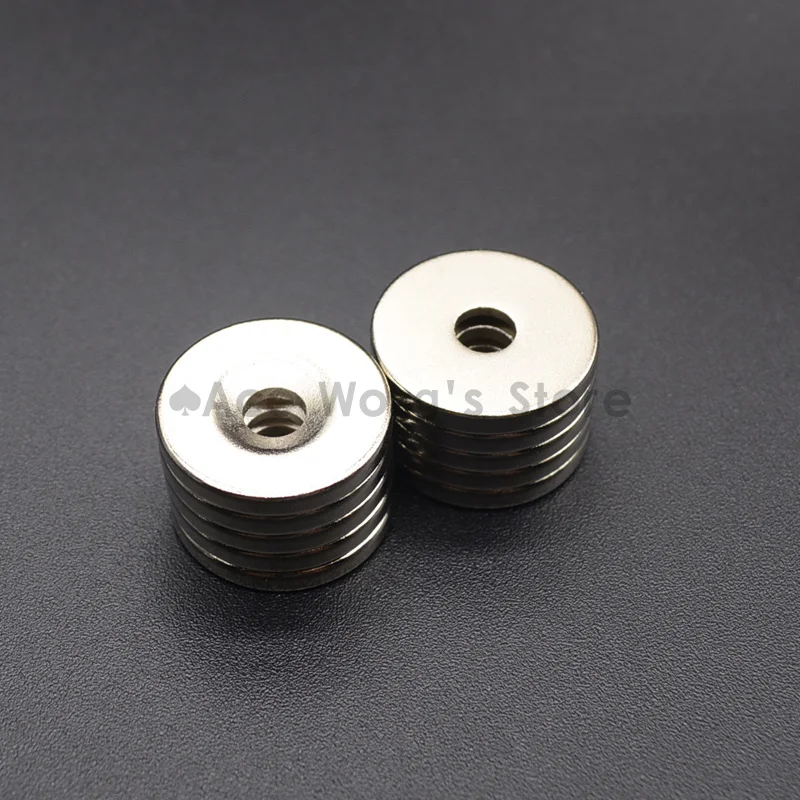 

5 Disc Mini 20x3mm with Bore 5mm N35 Rare Earth Strong Neodymium Magnet Bulk Super Strong Round Shape Magnets