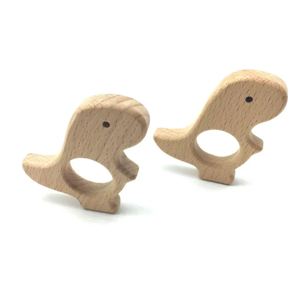 Cartoon Baby Teether Teething Toy Cute Safe Eco-Friendly Wood Horse Elephant Whale