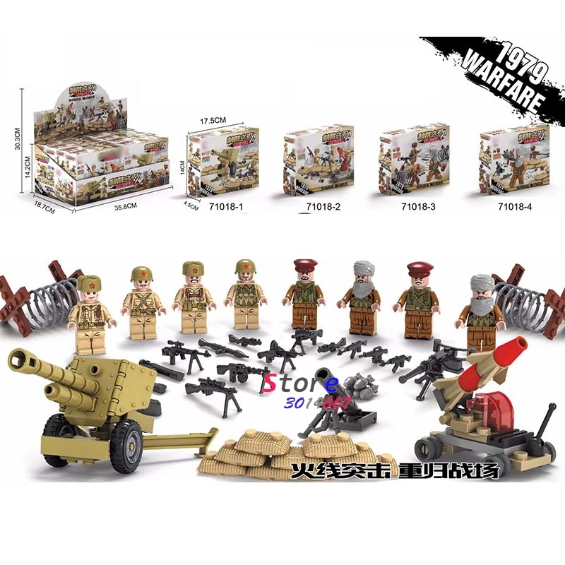 

Afghan Army WW2 Russian Military Soviets Soldier Special Forces Action Figure Building Blocks Brick toys for kids boys children