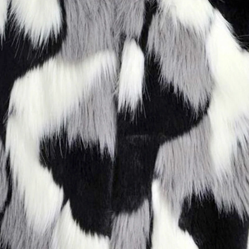 Зимняя Новинка, куртка с искусственным мехом, пальто большого размера, женское Свободное пальто с круглым вырезом, Короткое женское пальто смешанных цветов, размер XS-6X, верхняя одежда