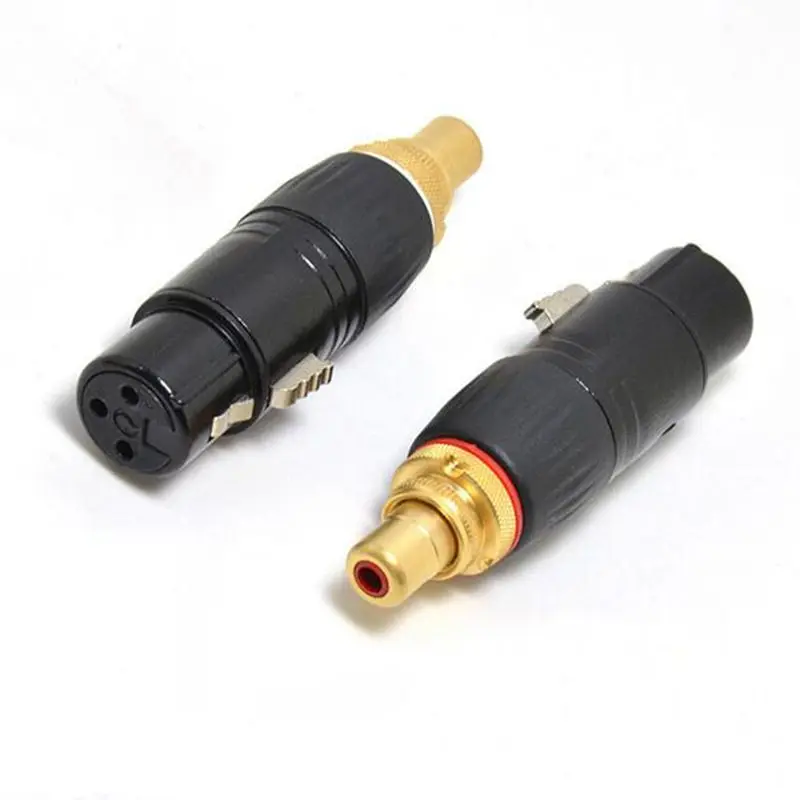 2xgold Позолоченный XLR гнездо к RCA адаптер Золотой сбалансированный штекер|adapter rca|xlr