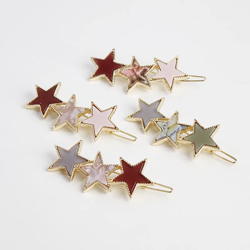 

New arrival Fashion women ins style Star hairpins girl's lovely side clips pretty Hair accessories korea style headwear