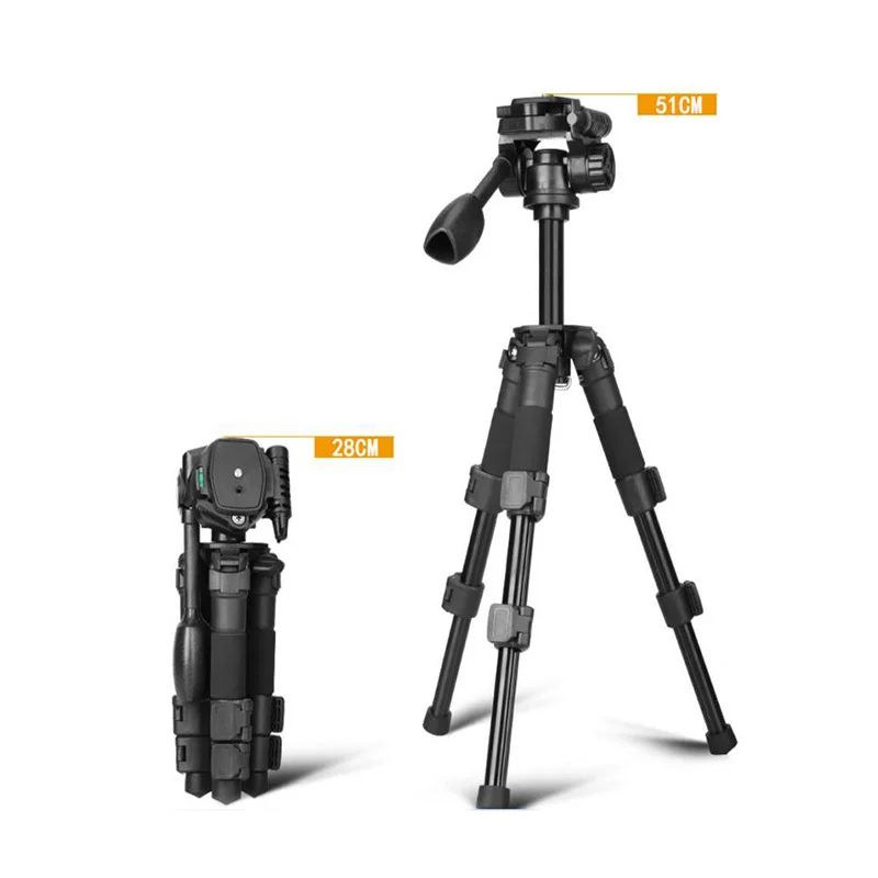 

Q166S Portable Mini 3-Section Photography Tabletop Tripod with 3-Way Pan/Tilt Head Max. Height 51cm/Load Capacity 3kg