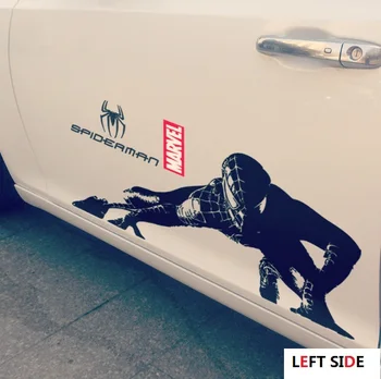

LEFT SIDE Car Stickers Personality Fashion SPIDERMAN Street Fashion Scratches Cover Electric Motorcycle Fashion Hot Stickers