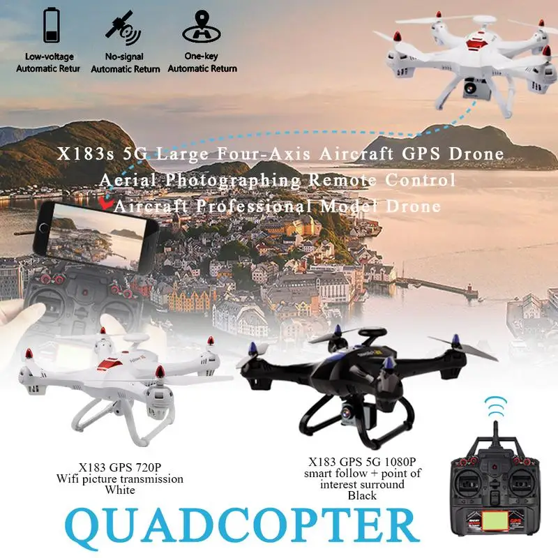 X183S RC Drone with 1080P 5G Camera Brushless Motor Altitude Hold Headless GPS Quadrocopter X183S RC Drone with 1080P 5G Camera Brushless Motor Altitude Hold Headless GPS Quadrocopter