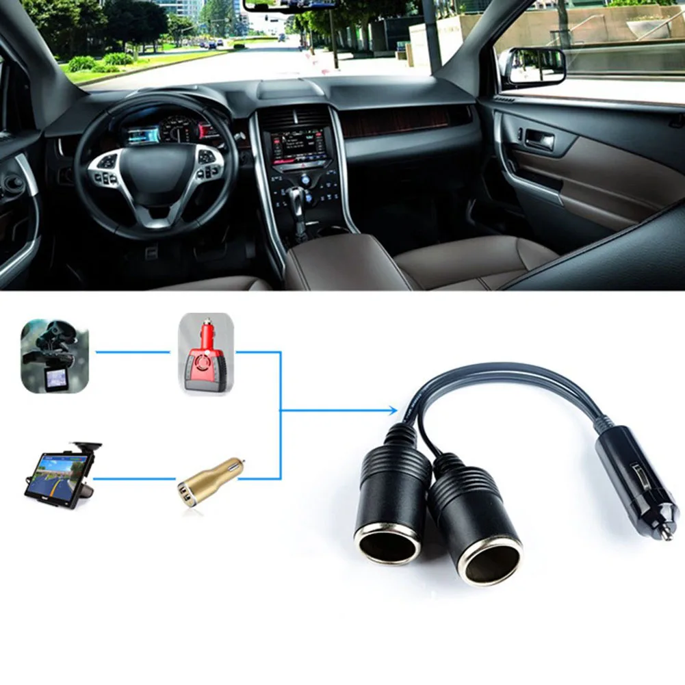 Dual Ports Car Cigarette Lighter Power Charger Adapter Female Socket Plug