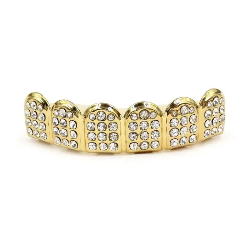 Новые модные золотые и серебряные зубы Grillz Верхняя Нижняя Bling для мужчин и женщин ювелирные изделия