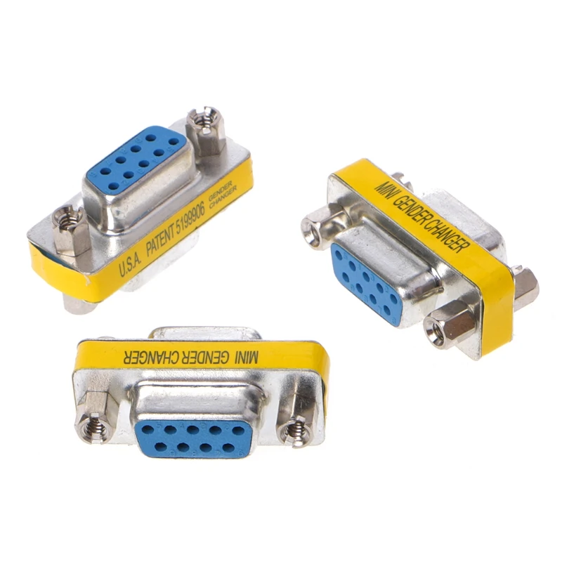 10Pcs RS232 Serial DB9 Female To Female Mini Gender Changer
