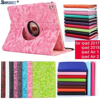 

Leather 360 Rotating Case for Apple iPad 9.7 inch Air 1 / Air 2 retina cover Ultra Slim Auto Sleep for new ipad 2017 2018 cover