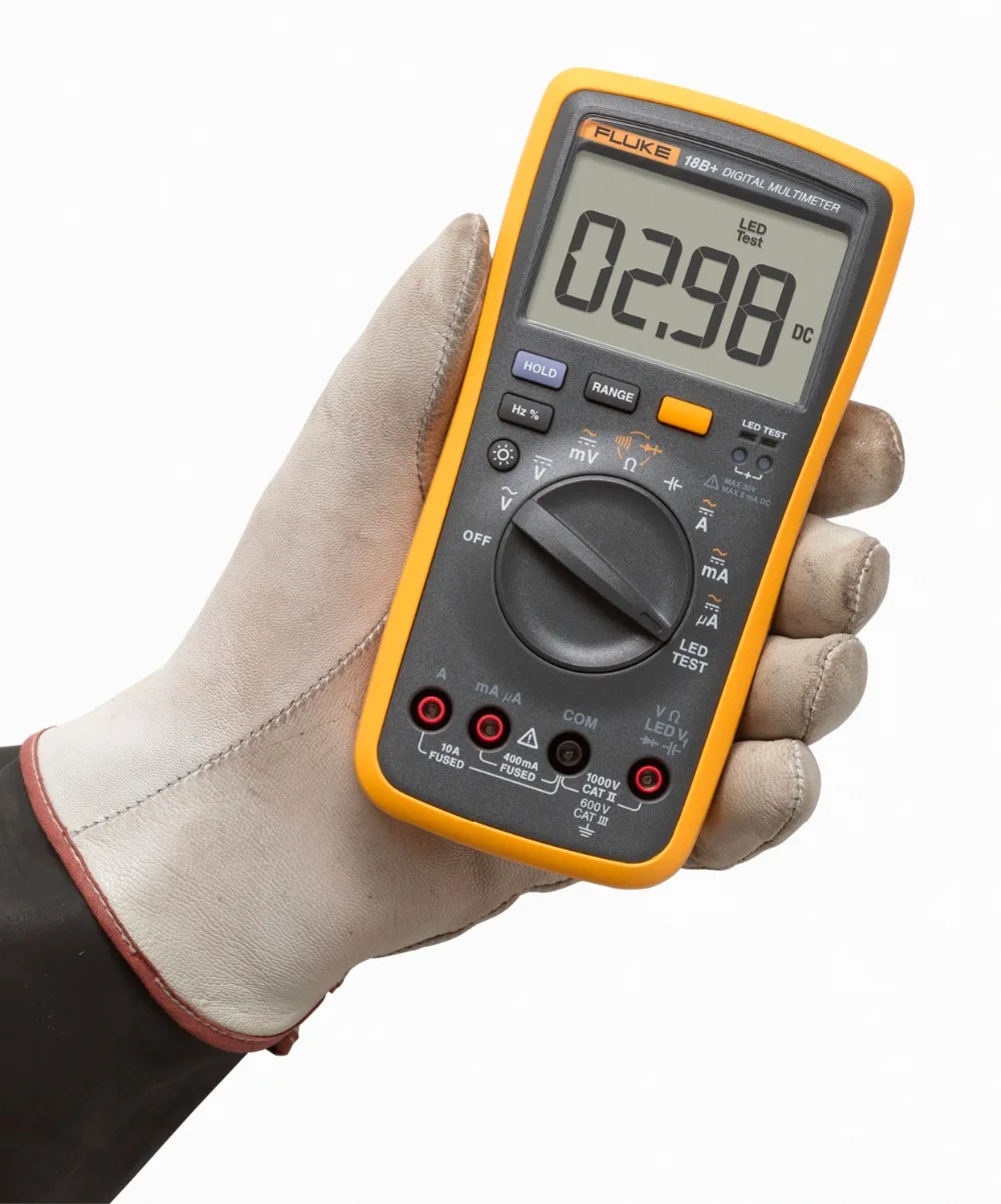 

Latest Fluke 18B+ Plus AC DC Voltage Current Digital Multimeter DMM with LED