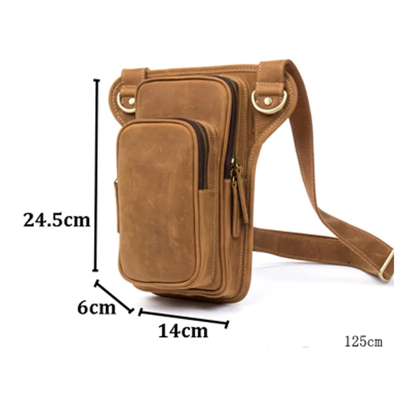 Мужская поясная сумка crazy horse винтажная Сумка кобура из натуральной кожи|leather holster