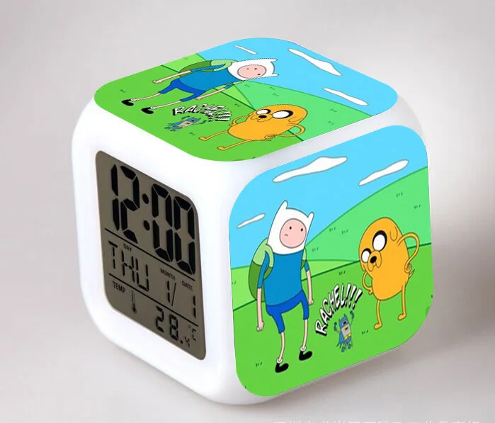 Горячая мультфильм reloj Цифровой де led Цвет ido 7 цветов флэш меняющие игрушки Детский будильник спальня ночные световые часы - Цвет: 12