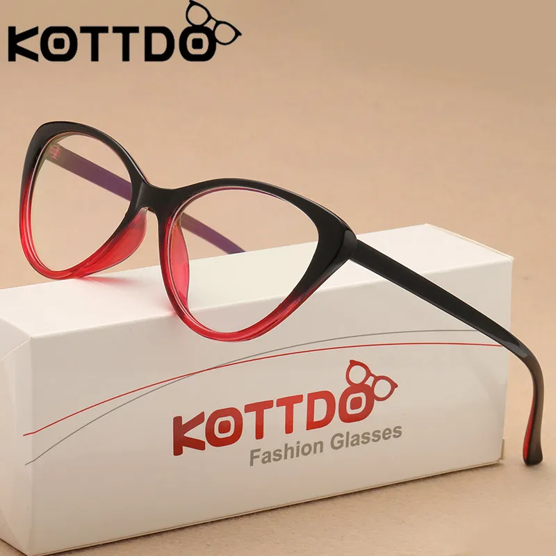 KOTTDO винтажные очки кошачий глаз женские оправа оптические мужские прозрачные