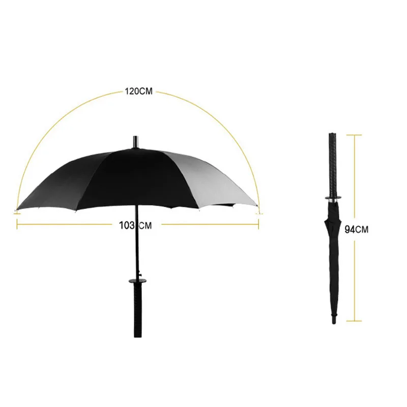 8K Creative Japanese Long Handle Large Windproof Samurai Sword Umbrella Japan Ninja Sun Umbrella Straight Open sun umbrella