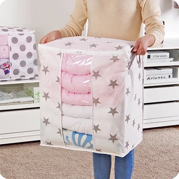 

Clothes Blanket Quilt Closet Cabin Sweater Foldable Organizer Storage Box Pouches Organizador Container Storage Bag Organizer