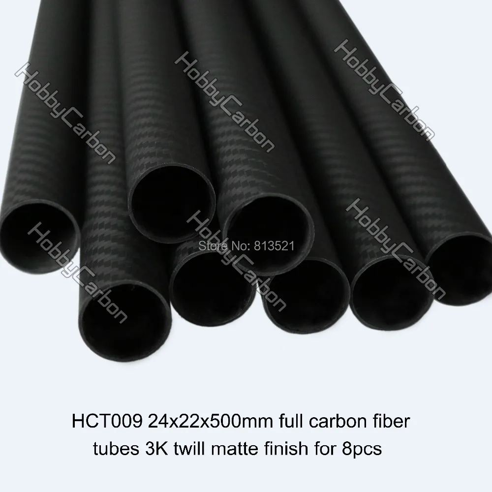 

HCT009 8pcs/pack 24x22x500mm 100% full carbon carbon Fiber tubes 3k twill matte tubes