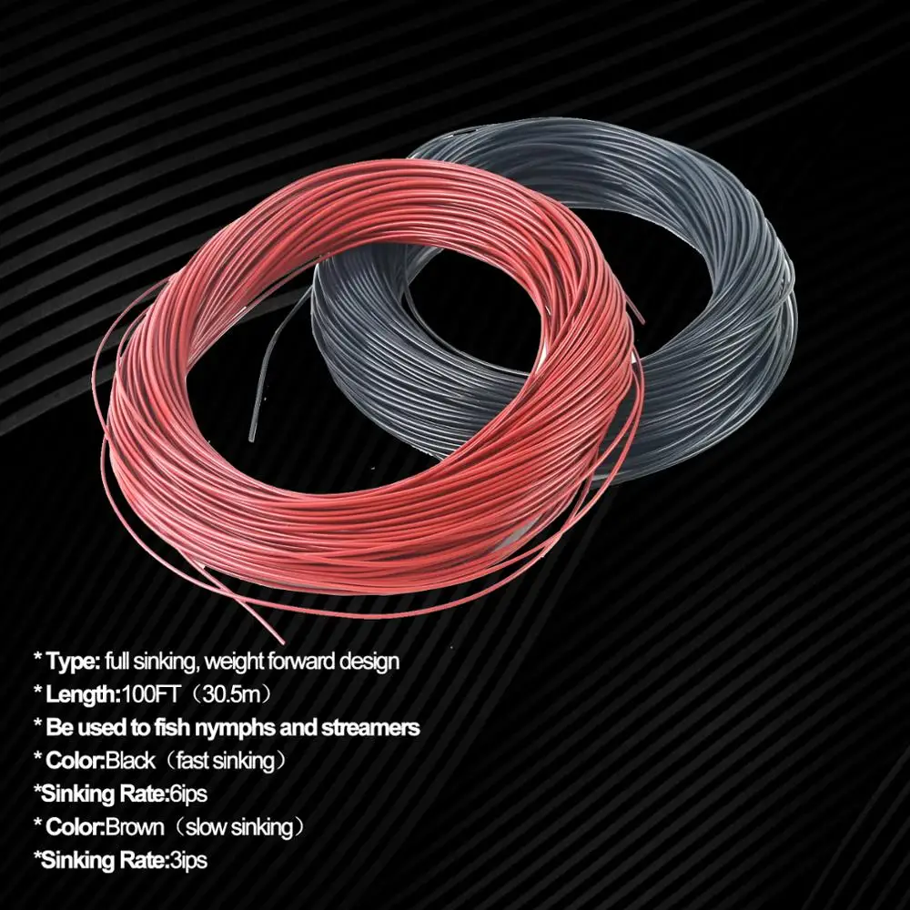 Maximumcatch 3/6 IPS الوزن إلى الأمام 100FT غرق صنارة صيد السمك بذبابة الصيد الصناعية