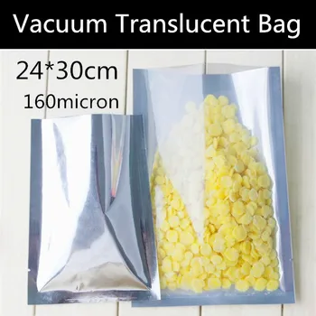 

Wholesale 50pcs 24x30cm 160micron Large Heat sealed Vacuum Plastic Bag Translucent Vacuum Snack/Candy/Gift Bag