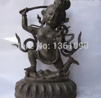 

Free Shipping 00805 12 INCH Tibet Fane Old Pure Bronze Manjushri Bodhisattva Buddha Statue