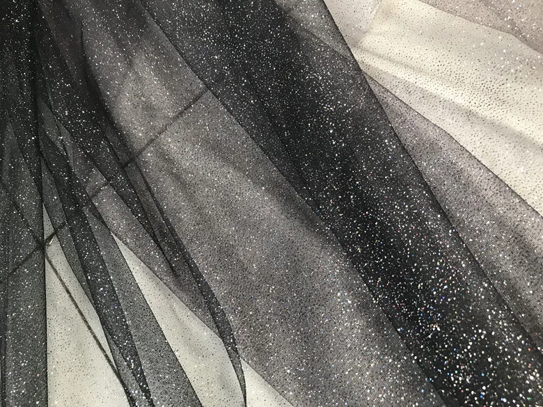 Темно-синий черный градиент цвета звезда бронзовая позолота горячий спрей Блеск Блестки Прозрачное платье фон Сетка кружевная ткань