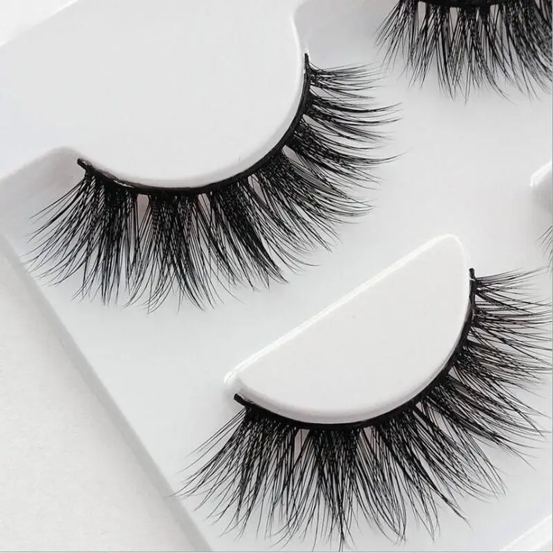 

3 pairs /set 3D Eyelashes Messy Cross Thick Natural Fake Eye Lashes Professional Makeup Bigeye Long False Eye Lashes D-12