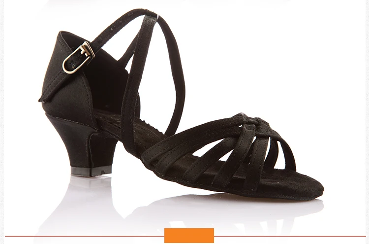 20161031_105043_043Girls Dance shoes Ballroom latin shoes for Children Satin Sports Shoes Deep skin heel 3.5cm Gift bag BD603