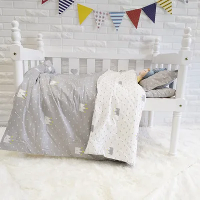 С начинкой серый детские постельные принадлежности набор для кроватки кровать для новорожденных постельное белье девочек и мальчиков