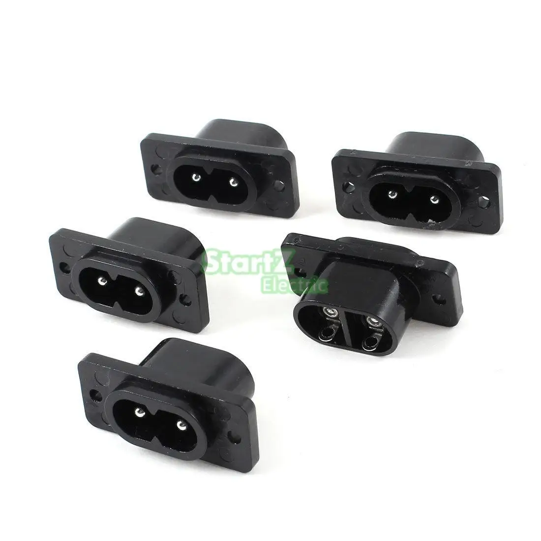 IEC320 C8 Black 2 Terminal Power Plug Inlet Socket AC 250V 2.5A 5 Pcs IEC320 C8 Black 2 Terminal Power Plug Inlet Socket AC 250V 2.5A 5 Pcs