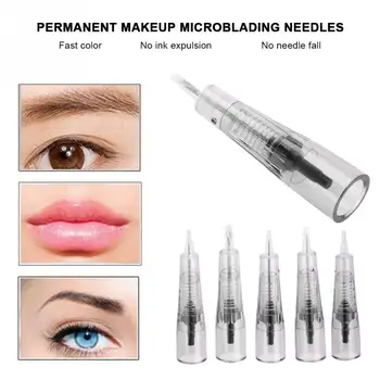 

10Pcs Makeup Microblading Needles Eyebrow Lip Tattoo Needle Cartridges Semi Body Permanent Makeup Accessory 1P/3P/5P/5F/7F