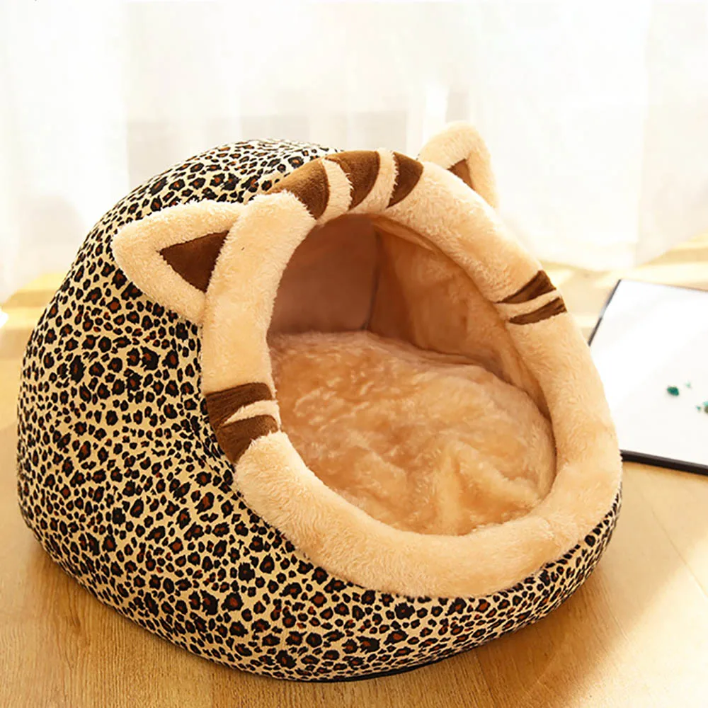 Warm Puppy House For Small Dog Cat Sleeping Kennel Soft Home Pet Cats Bed Nest Washable Dogs Mat Pets Foldable House Bed Product